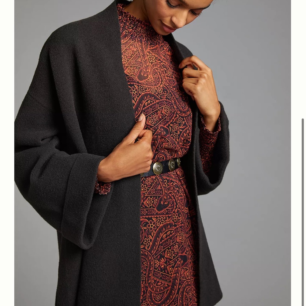 Anthropologie Black Open-Front Sweater